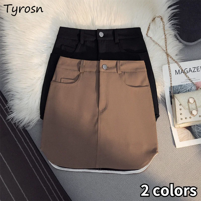 

Skirts Women Pure Simple Design Elegant Daily Korean Style Female All-match Sexy High Waist Summer Leisure Fashion Temperament