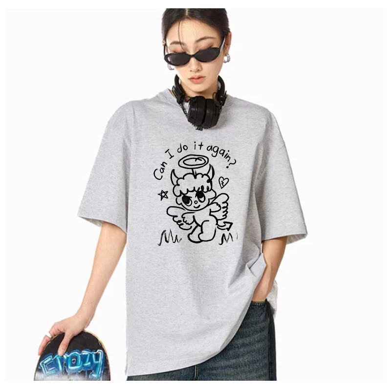 Karol G Song Can I Do It Again Angels And Demons Simple Lines Design Short Sleeve Fashion Street Style T Shirt