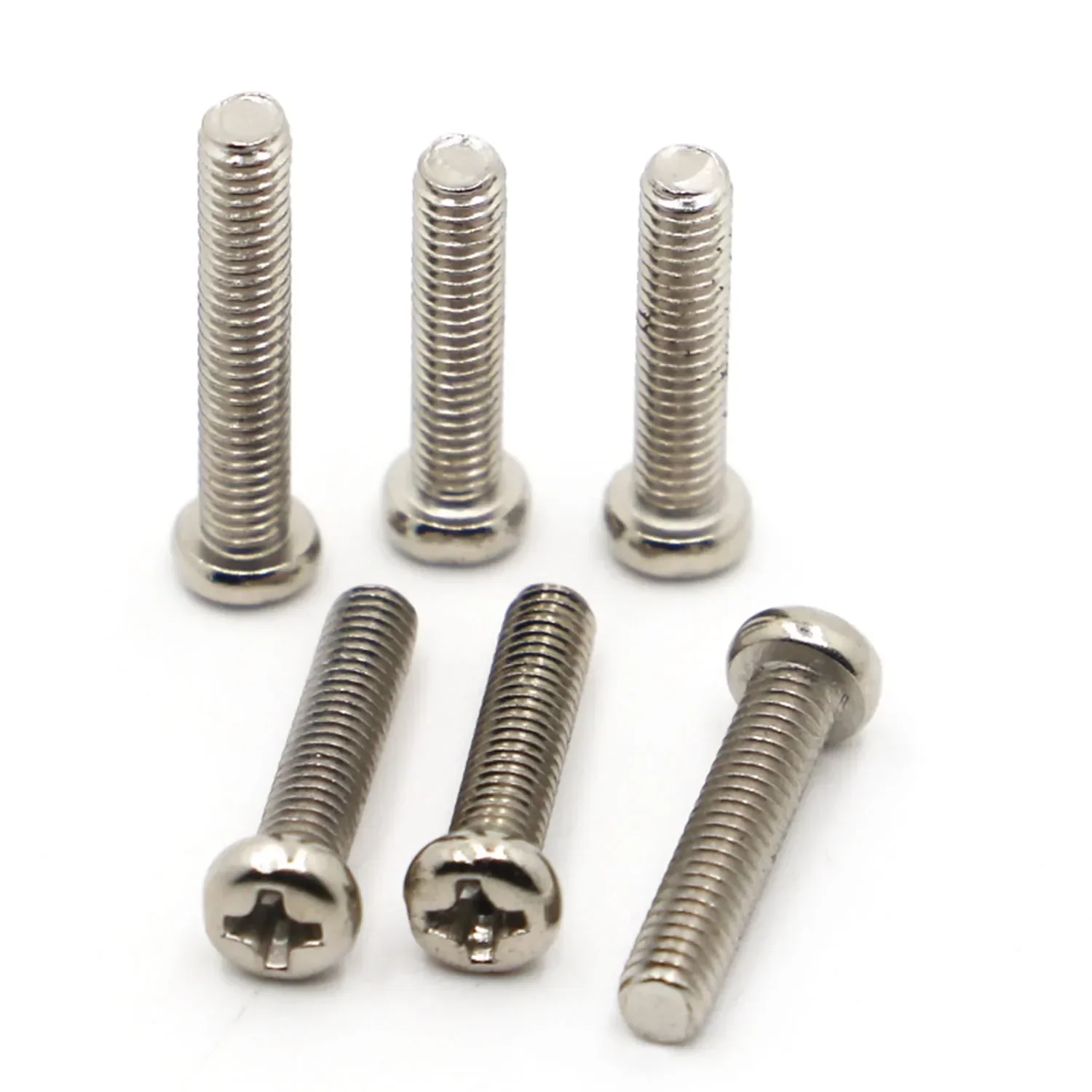 GB818 Standard Cross Phillips Pan Head Screws Nickel Plated Micro Bolts M1 M1.2 M1.4 M1.6 M2 M2.5 M3 M4 3-50mm Hardware Parts