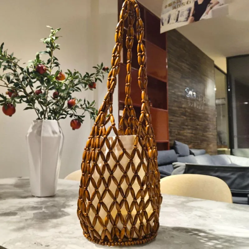 

New Handwoven Women Handbag Design Hollow Out Women Bag Fashion and Casual Bucket Bag Shoulder Bag