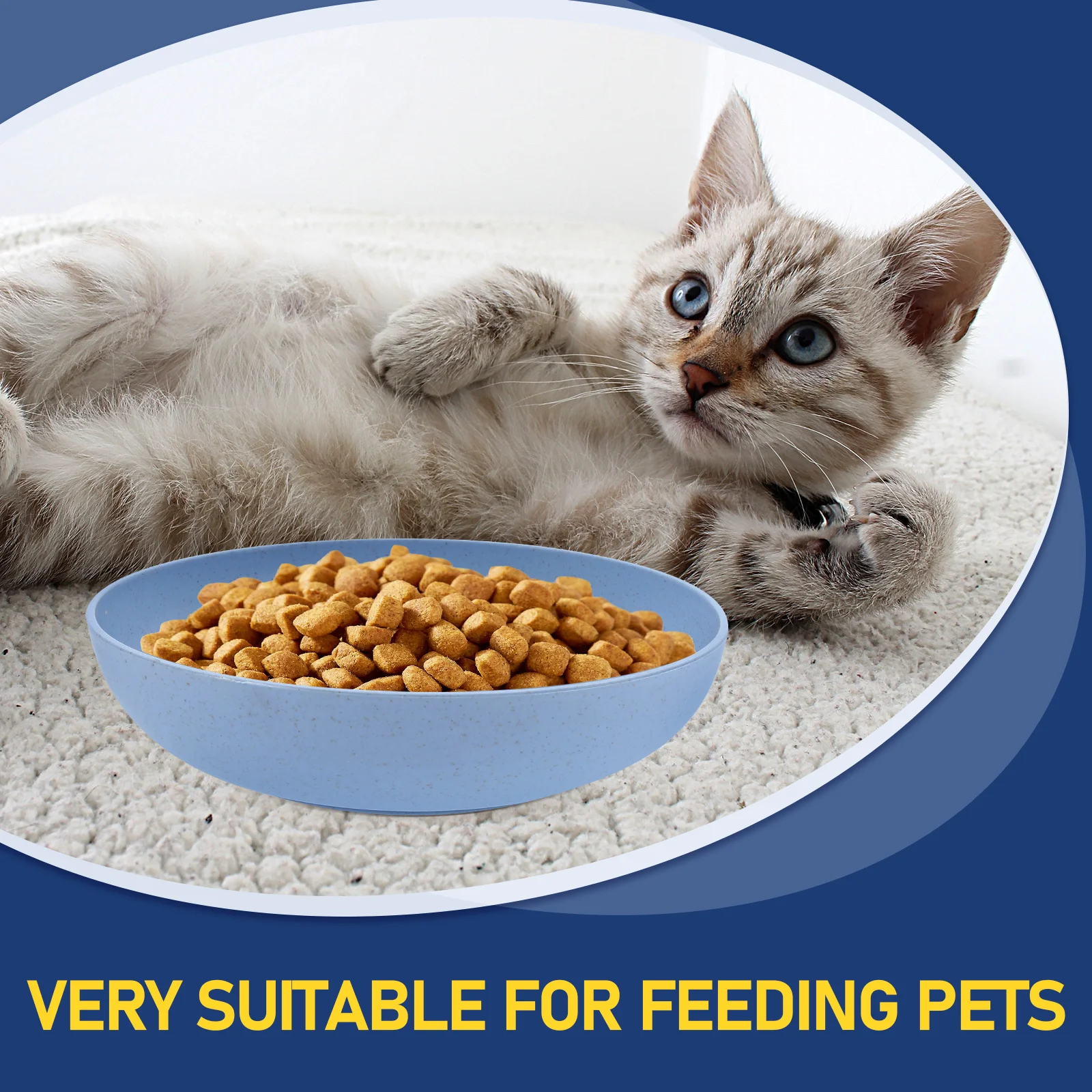 6 Pcs Shallow Cat Food Tray Wide Wet Feeding Bowl Whisker Fatigue for Kittens and Short-legged Cats Pet Drinking Bowls Indoor