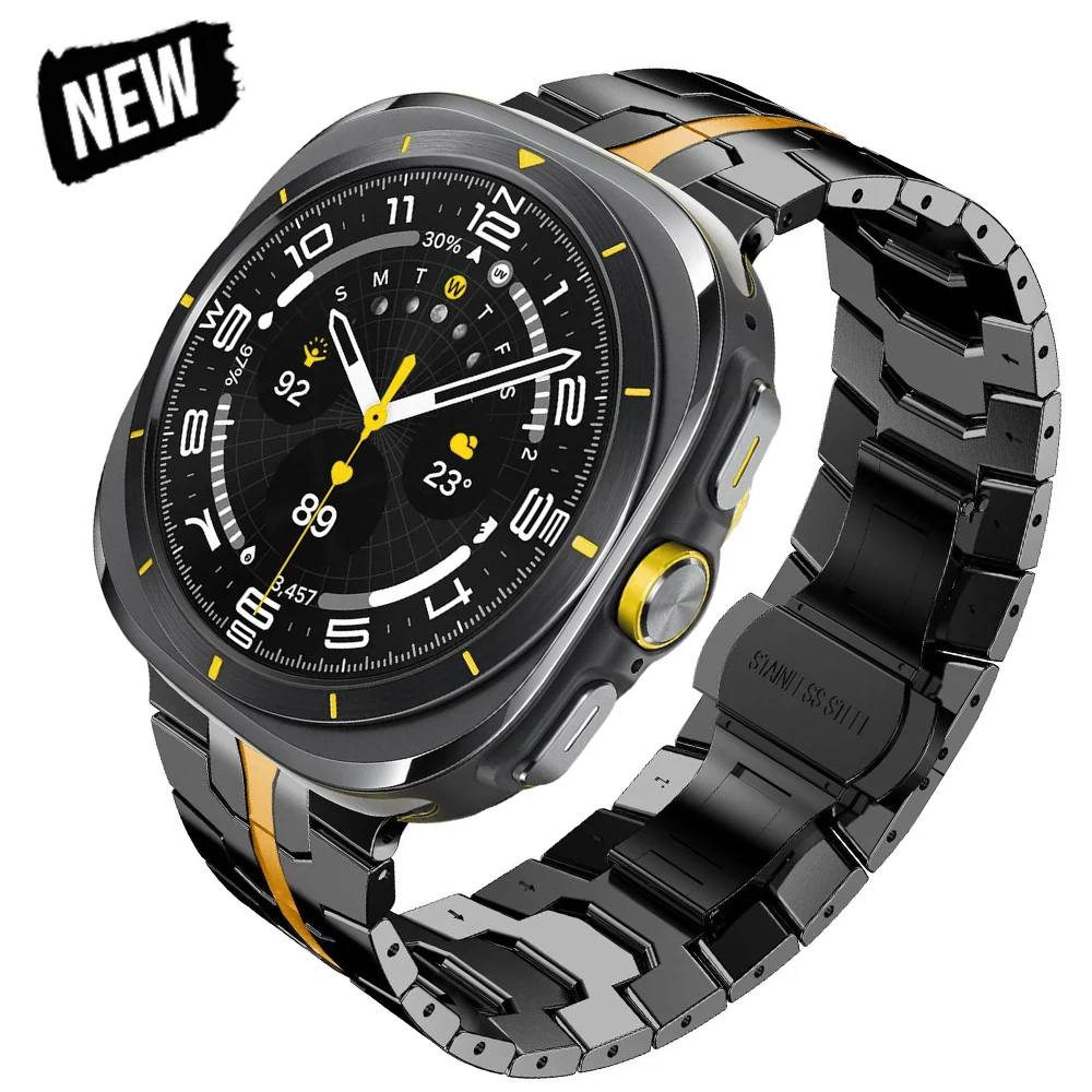 Correa Pop de acero inoxidable para Samsung Galaxy Watch Ultra 47mm, correa de Metal de lujo para hombre para Samsung GALAXY ULTRA 7 47MM Cor