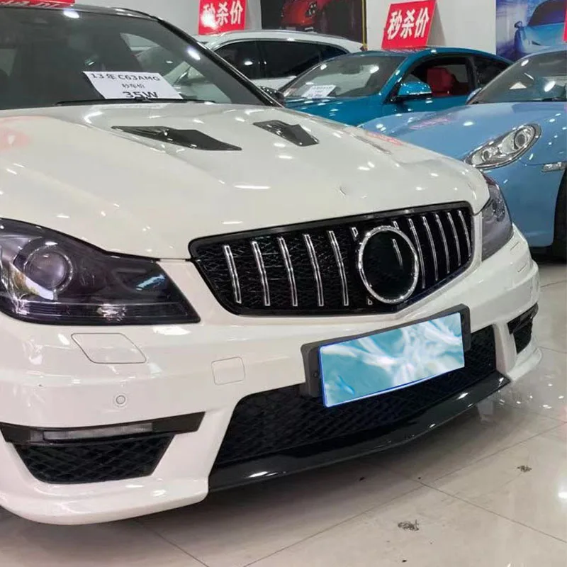 

For 2012-2014 Mercedes C Class W204 C63 GT Vertical Bar Racing Grille Body Kit ABS Plastic Gloss Black