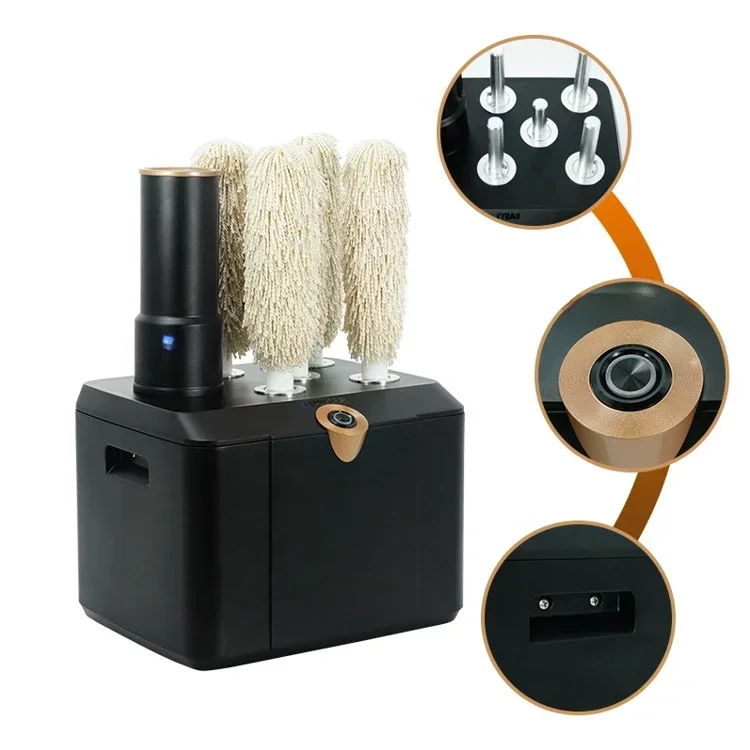 Electric Commercial Kitchen Machine Glassware Polishing Washer Wiping Wine Glass Cup Dryer Polisher Brushes