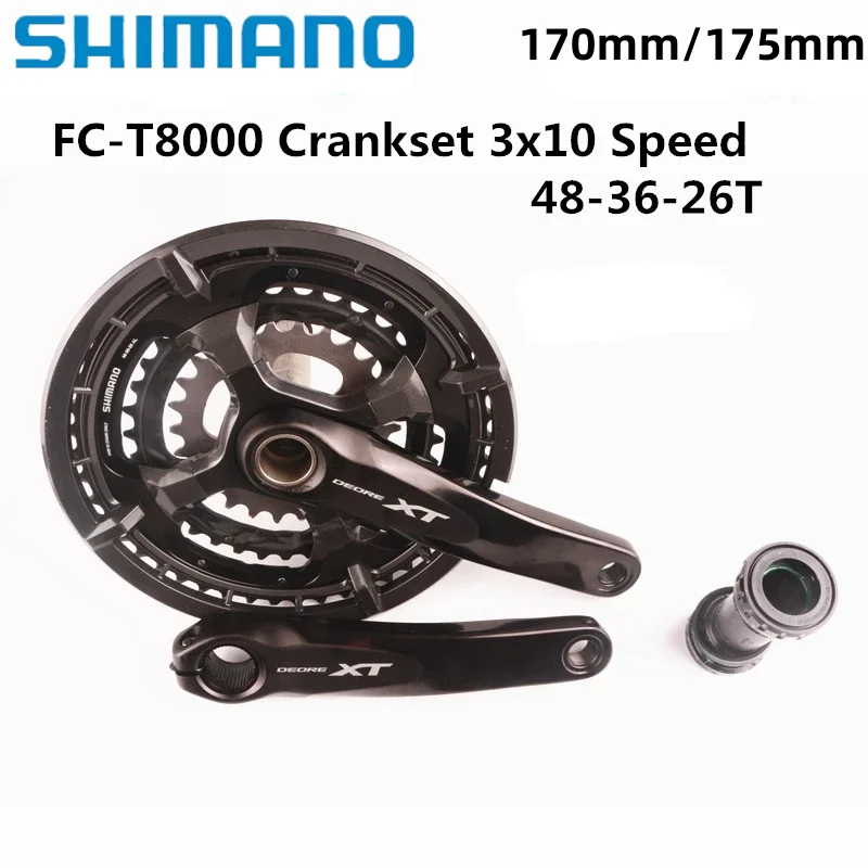 Shimano DEORE XT FC T8000 3x10 Скорость Шатуны MTB Велосипед HOLLOWTECH II 170 175 48-36-26T 30-скоростной шатун Запчасти для велосипеда