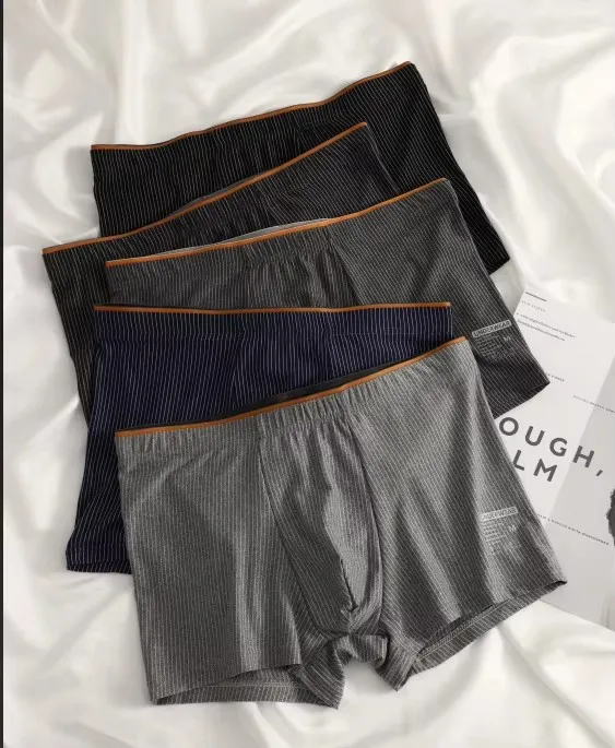 

Men's Striped Boxer Shorts, Breathable Underwear, Comfortable, Soft, Stylish, 5 Piece Set