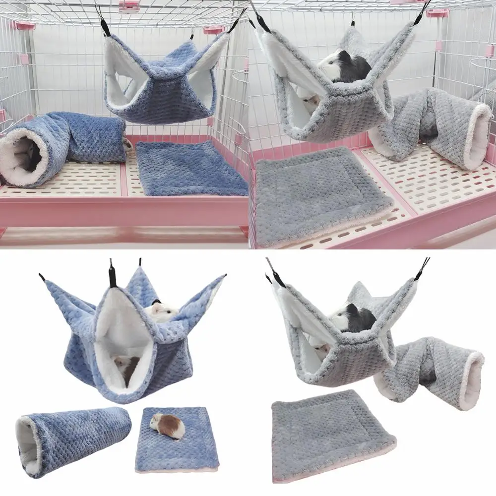 عش الهامستر الشتاء سرير البيت سقيفة معلقة أرجوحة قفص نفق أفخم مخبأ للهامستر خنازير غينيا السكر الحيوانات الأليفة الصغيرة C8q1 #4