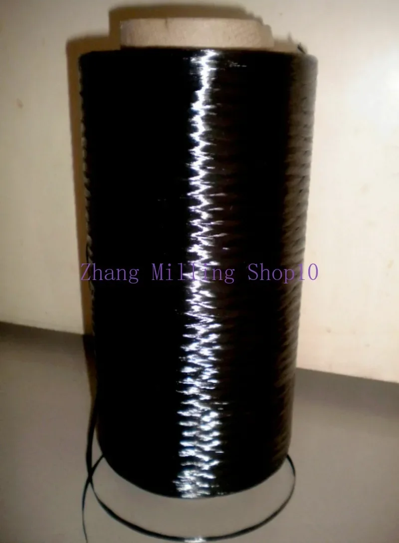 3K Black Carbon Fiber Tow Filament Yarn Thread Tape 5000m Length 3500MPa