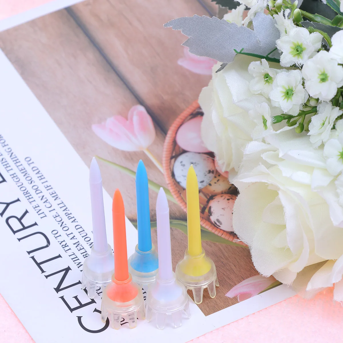 

5pcs Golf Tees 5.4Cm Lightweight Durable Plastic Training Tool Indoor Outdoor Practice Reusable Eco Friendly Accessories