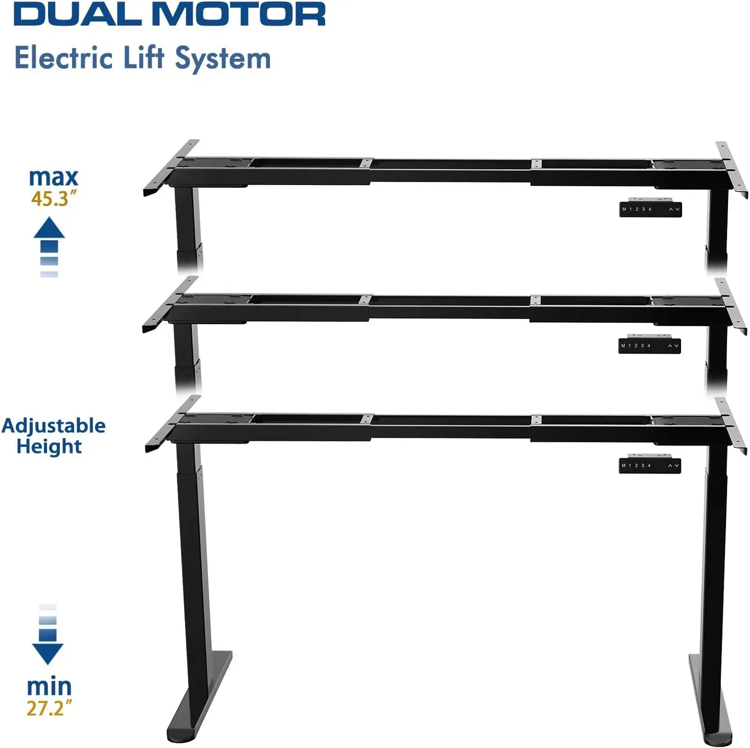 Heavy Duty Standing Desk Frame, Dual Motor Electric Height Adjustable