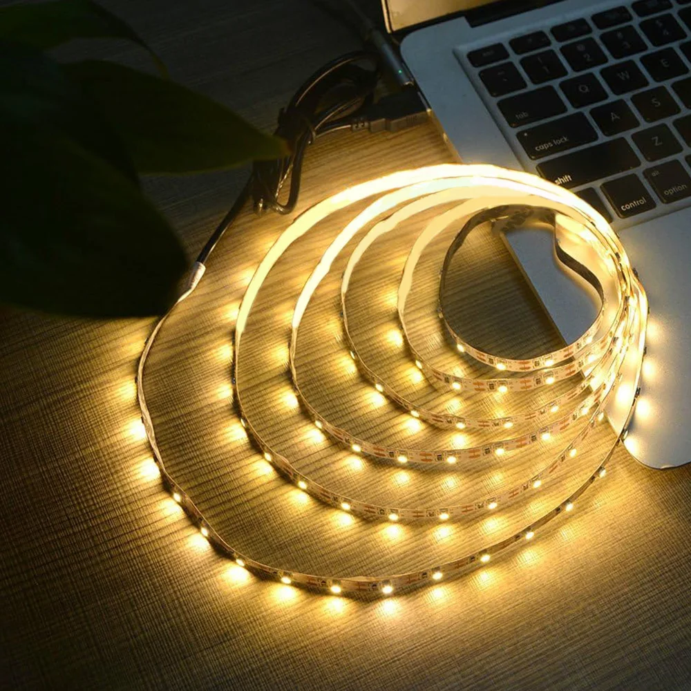 

5v Usb LED Light With Adjustable Warm And Cool Light Tv Backlight Bedroom Cabinet Diy Home Decoration Light LED Strip