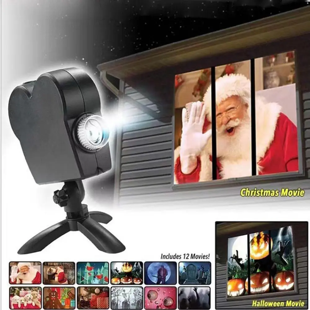 New Lights Projector Lamp Christmas Spotlights Projector Laser Stage Lamp Window Display Halloween Holographic Projection