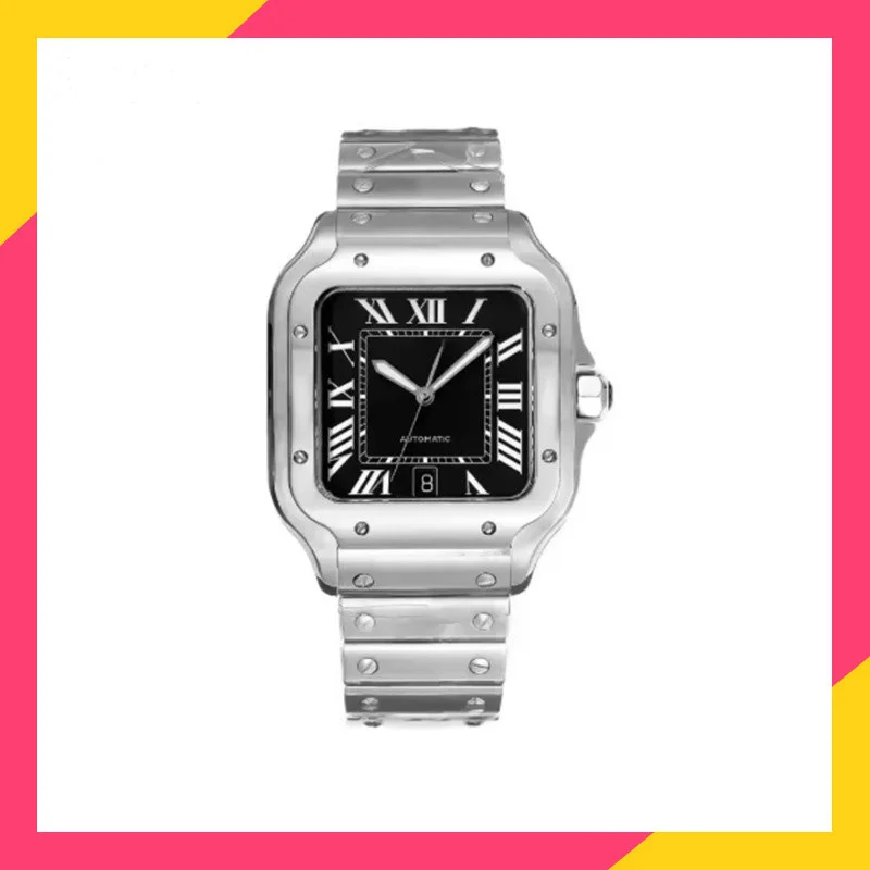 Top 2025 New 42mm Santos Series Men's Luxury Noble Fashion Exquisite Watch Couple Model Stainless Steel Automatic Wrist Watch