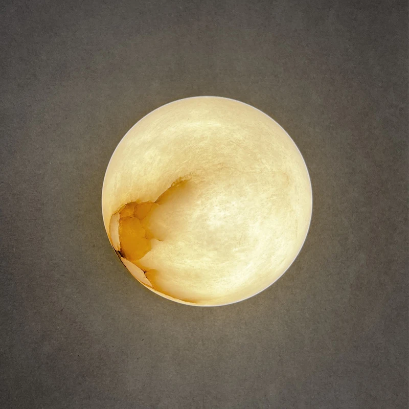 

Spanish marble wall lamp, ball lamp, retro Chinese wabi-**** wind medieval designer minimalist bedroom bedside lamp