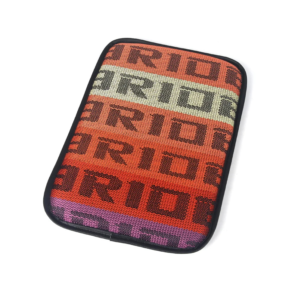 JDM Fabric Car Armrest Pad Cover Center Console Box Cushion Mat Fit For Universal Auto Tuning Racing