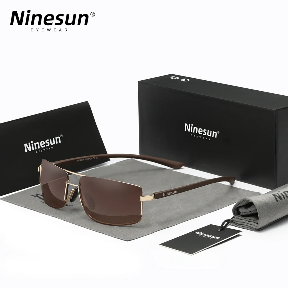 

Ninesun Sunglasses Men Women High Quality Fishing Driving Male Square Sun Glasses Stainless steel Eyewear UV400