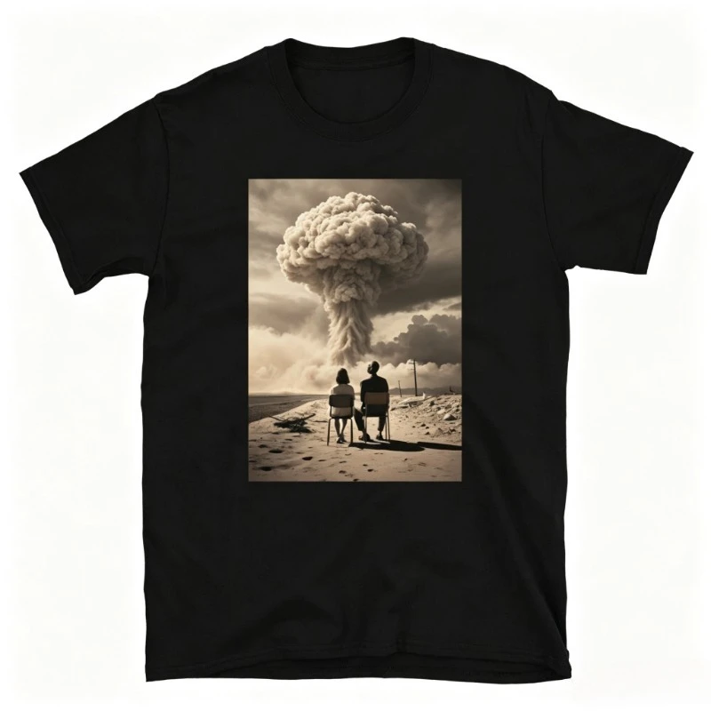 Vintage Surreal Desert Landscape Graphic Crew Neck T Shirt Retro Old Photo Art Short Sleeve Cotton Tee Casual Streetwear Tops