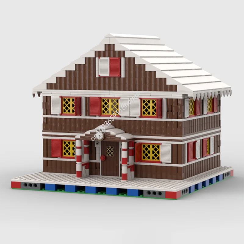 1445 個 MOC 冬の村の店空のモジュール式モデルビルディングブロック建築おもちゃクリエイティブアイデアクリスマスギフトレンガ子供