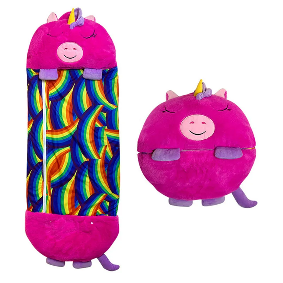 Kids Cartoon Sleepsacks Children's Sleeping Bag With Pillow Plush Doll Pillow Boys Girls Baby Animal Sleep Sack For Birthday