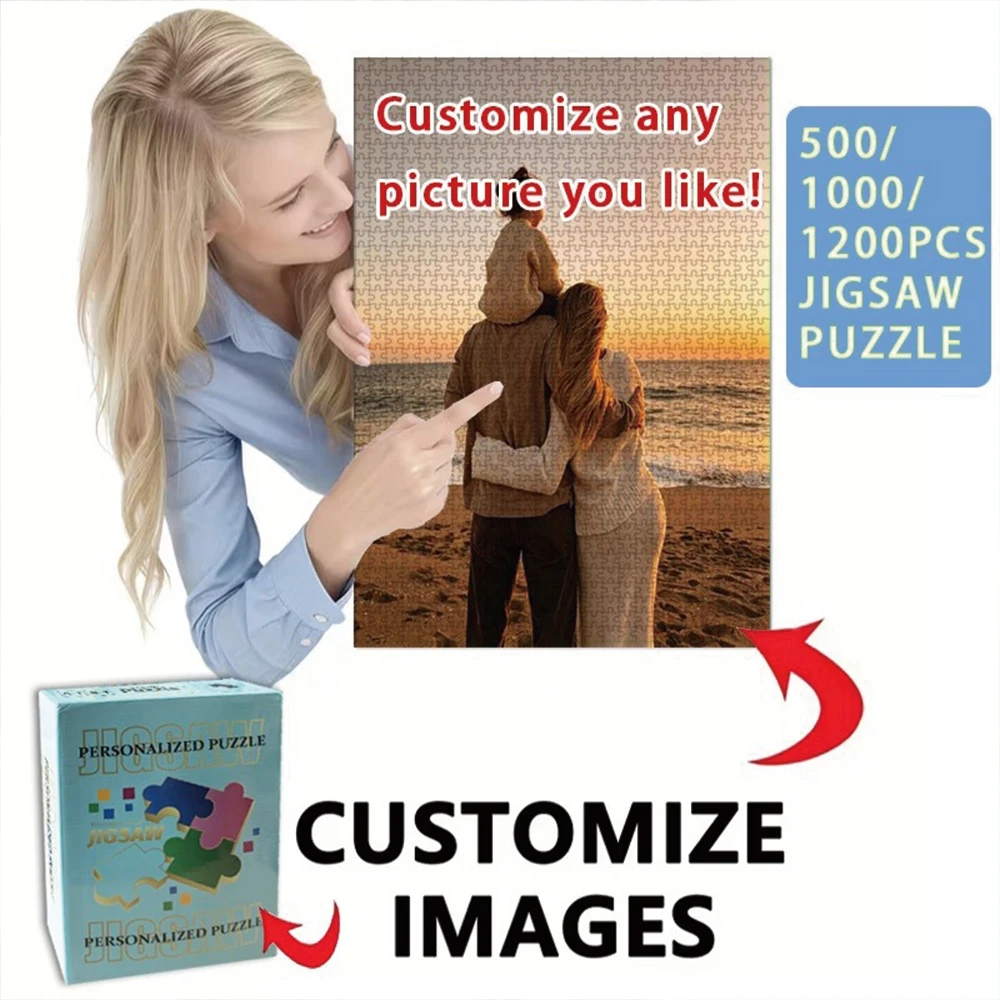 35/300/500/1082pcs Personalized Custom Photo Puzzle Family Photo Parent-Child Interactive Diy Assemble Game Toy