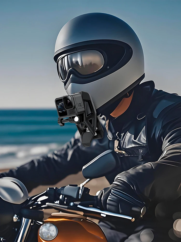 Gripper Mount Helmet Clamp Mount Motorcycle Helmet Chin Bracket for DJI Osmo Action 5 Pro 4 3 for Insta 360 X5 X4 Accessories