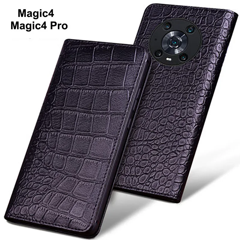 

Fashion Flip case For Huawei Honor Magic 4 capas Genuine leather cases Magic4 Pro back cover shell phone