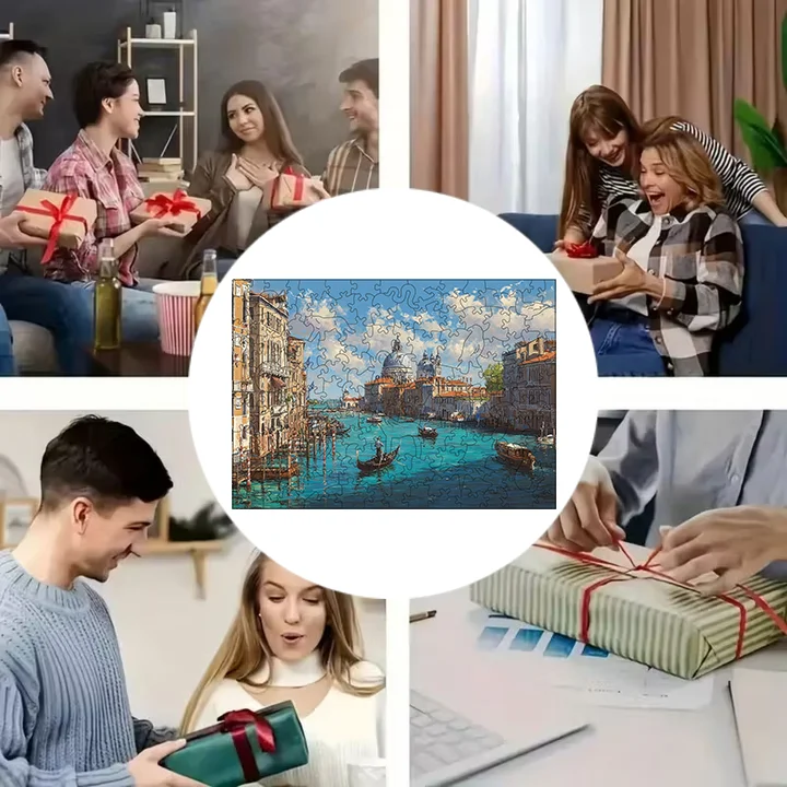 

Beautiful scenery wooden jigsaw puzzle, gathering entertainment, leisure and stress-relieving jigsaw puzzle toys