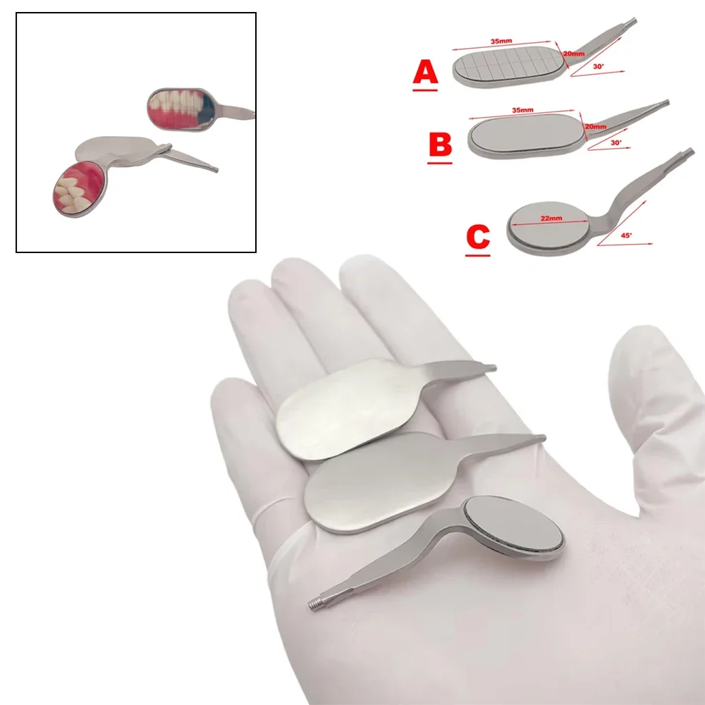 Fog-Free Rhodium Dental Mirrors Durable Stainless Steel Reusable Long Oral Reflectors Clinical Instrument