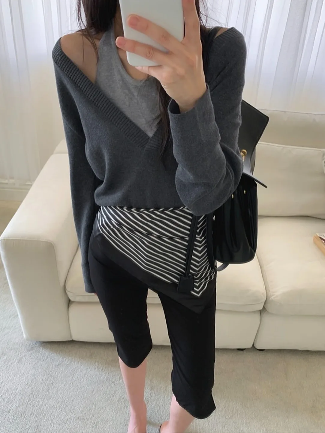Coreano Sle Lungo Sve Maglione lavorato a maglia da donna Faionable Abbigliamento interno Ne Appeso Top Primavera Autunno Inverno Seasonal Faion