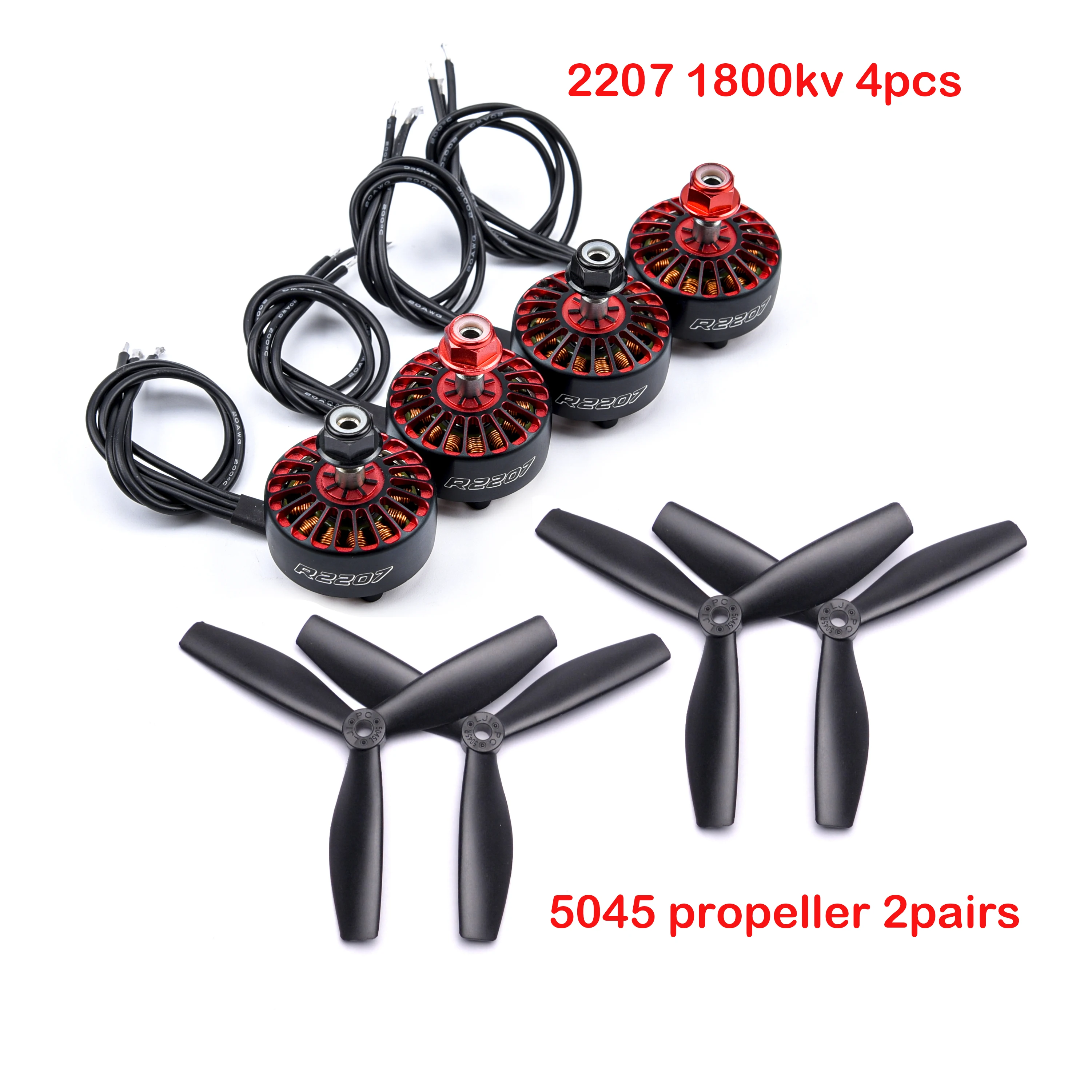 4 STUKS 2207 1800KV 3-6 S Borstelloze Motor CW CCW Voor Mark4 5 inch FPV RACER Quadcopter RC Racing Drone Vliegtuigen Multicopter