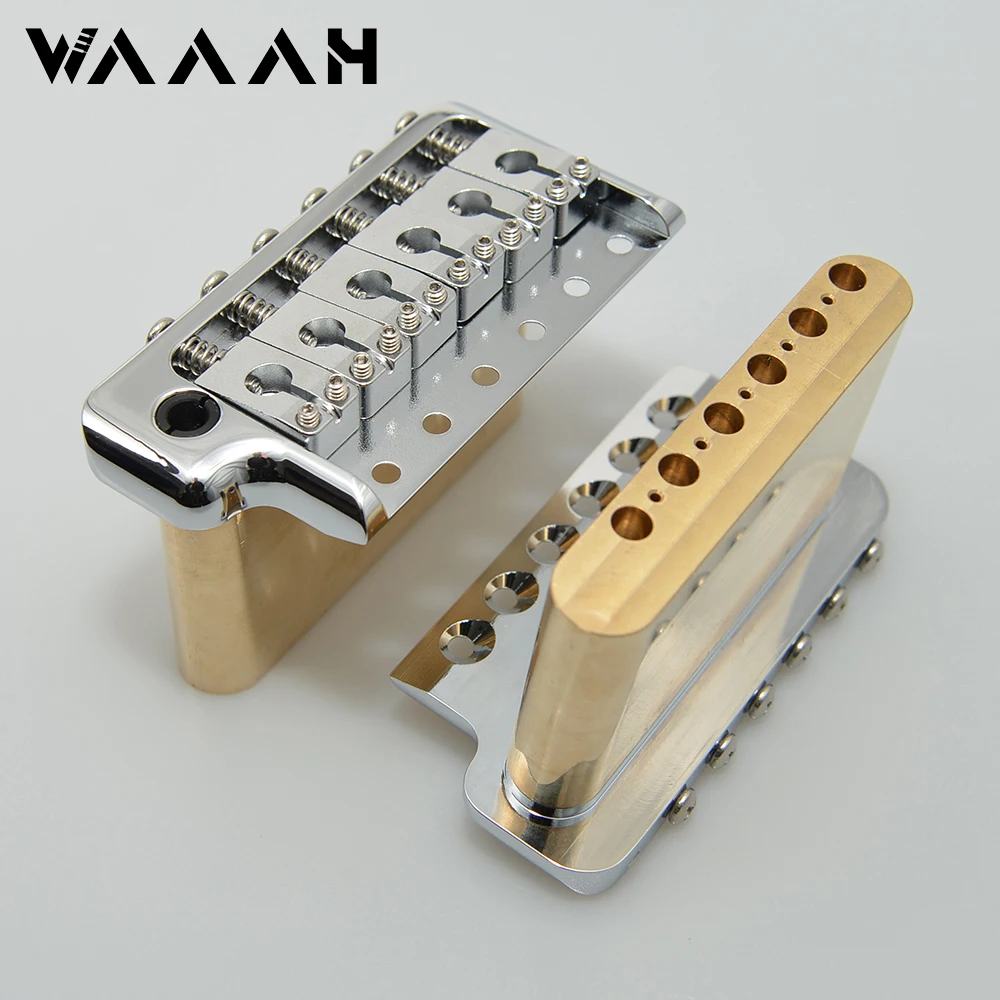 

CNC Machined Ultra 52.5mm Brass 6 Screws Guitar Tremolo Bridge for PRS Style Knife Edge for ST Guitar Black Gold Chrome Color