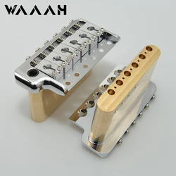 CNC-Ultra Latão Guitarra Ponte Tremolo, 6 Parafusos, Estilo PRS, Borda faca para Guitarra ST, Preto Gold Chrome Cor, 52,5 milímetros