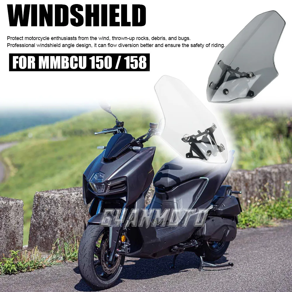 

FOR SYM MMBCU 150 MMBCU 158 MMBCU150 MMBCU158 Motorcycle Front Windscreen Windshield Wind Screen Shield Deflector Guard