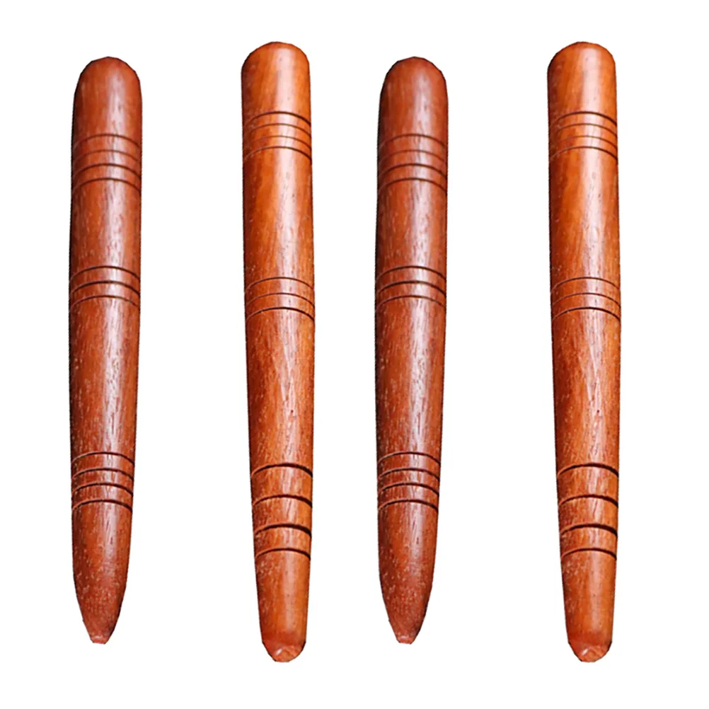 4 Pcs Acupuncture Pen Stick Feet Massager Trigger Point Wooden Roller Lightweight Pens