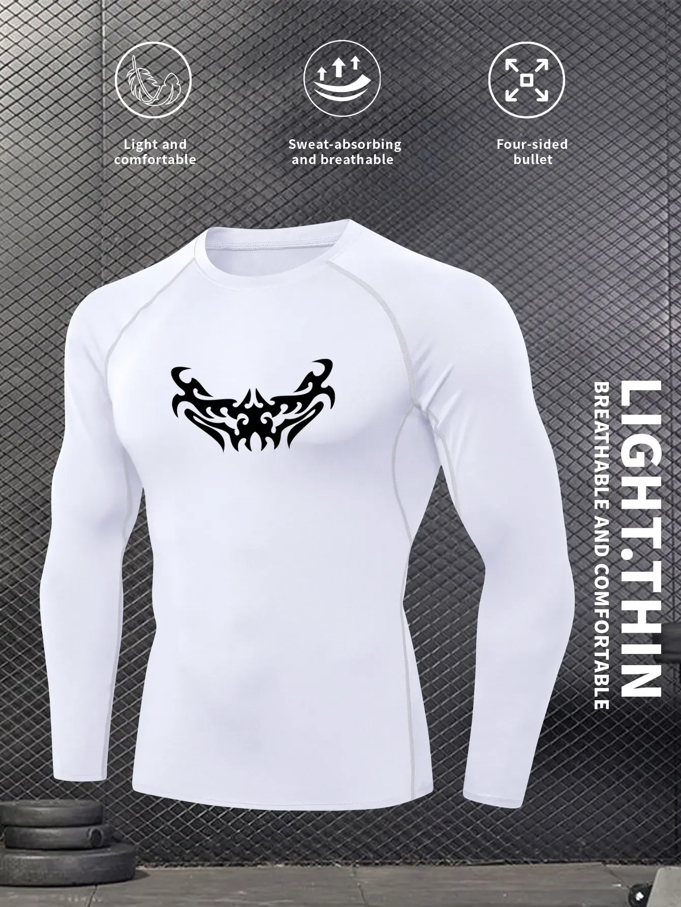 

Мужская весенне-осенняя футболка с 2D принтом и длинными рукавами, плотная, быстросохнущая, повседневная спортивная одежда для баскетбола и фитнеса