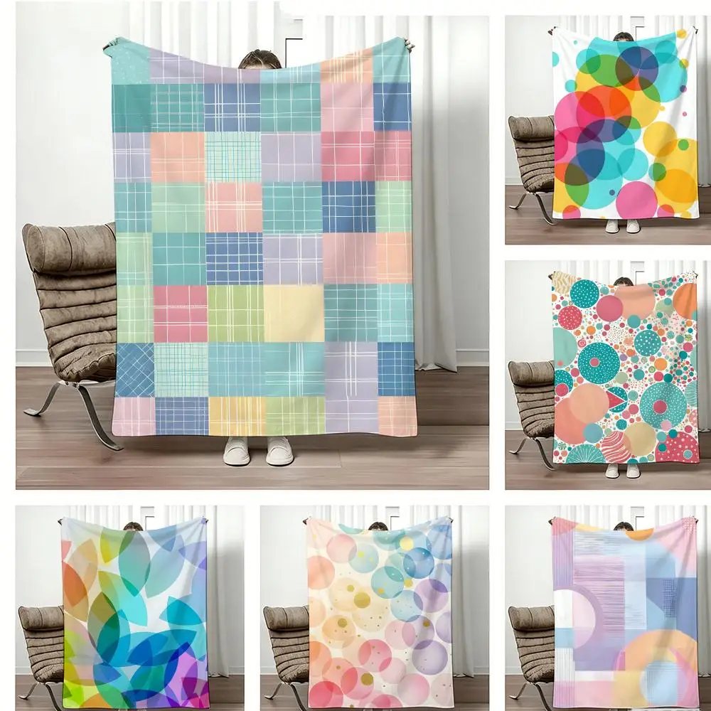 Multicolo Kaleidoscope Multi Throw Lightweight  Flannel Blanket Soft Skin-friendly for Summer Cooling