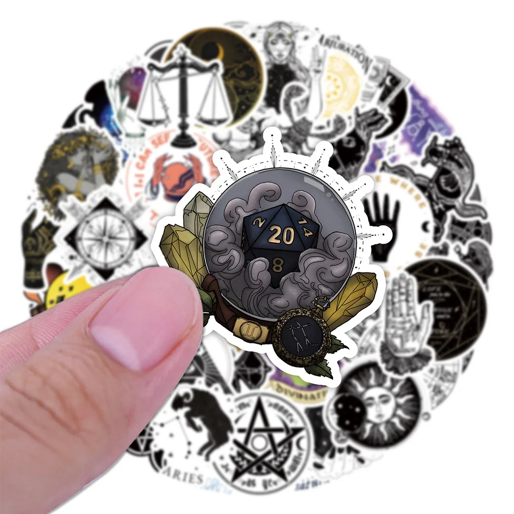 10/30/50pcs Gothic Moon Magic Witch Cartoon Stickers Art Decals Laptop Fridge Skateboard Luggage Phone Cool Waterproof Sticker