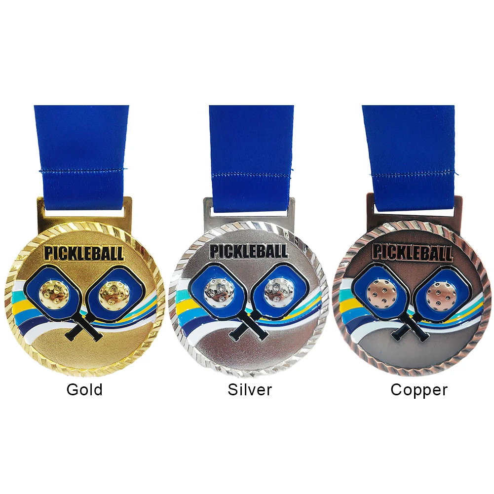 Medaliki do pickleballa 6,8 cm, złote/srebrne/brązowe, metalowe medale dla zwycięzców, medale nagrody do pickleballa na zawody sportowe.
