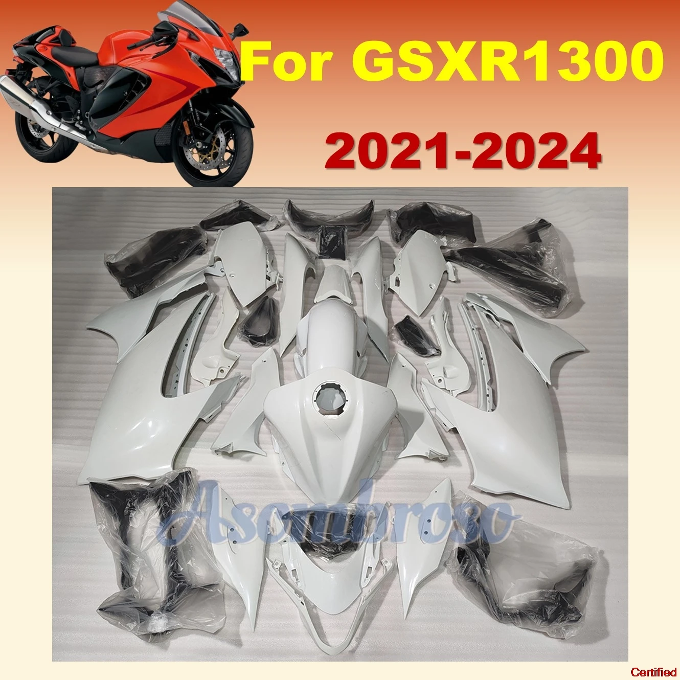 Pure colour Unpainted Fairings Kit For GSXR1300 2021 2022 2023 2024 Hayabusa GSX1300R GSX 1300R Free Custom Body Shell