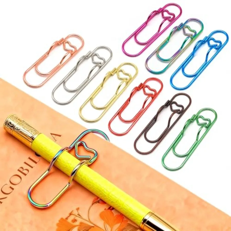 

Pen Holder Clip, 9 Pack Large Paper Clips Oversized Pen Clips for Notebook, Colorful Metal Pencil Holder in Nine Colors 9