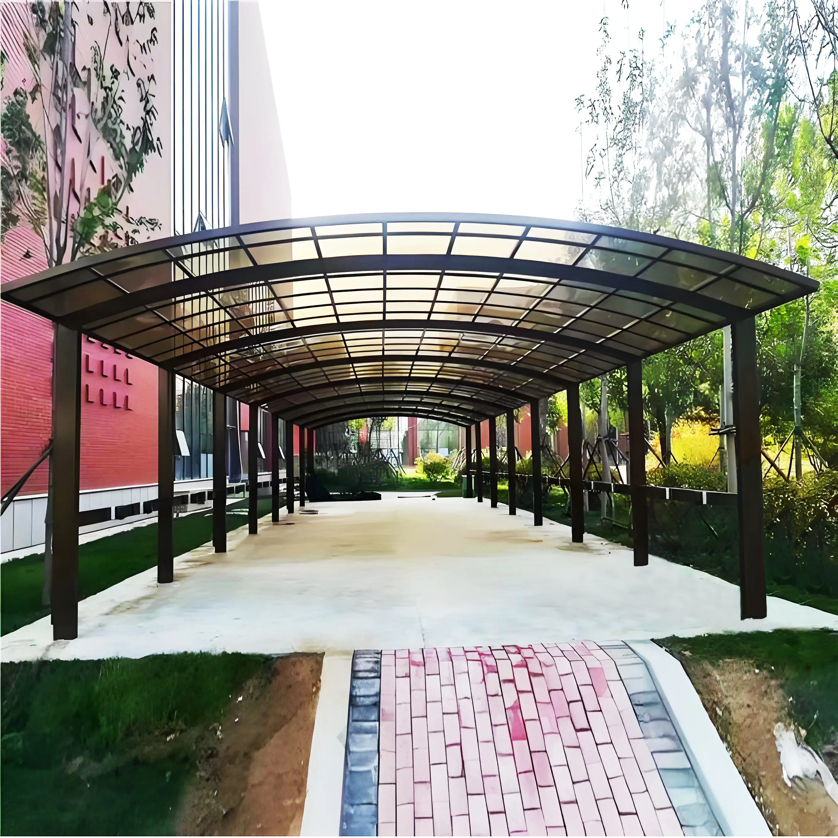Extra Large Size Apartment Arched Carport Electromobile Charging Rainproof Sunshade Car Shelter Fashionable Outdoor Car Parking