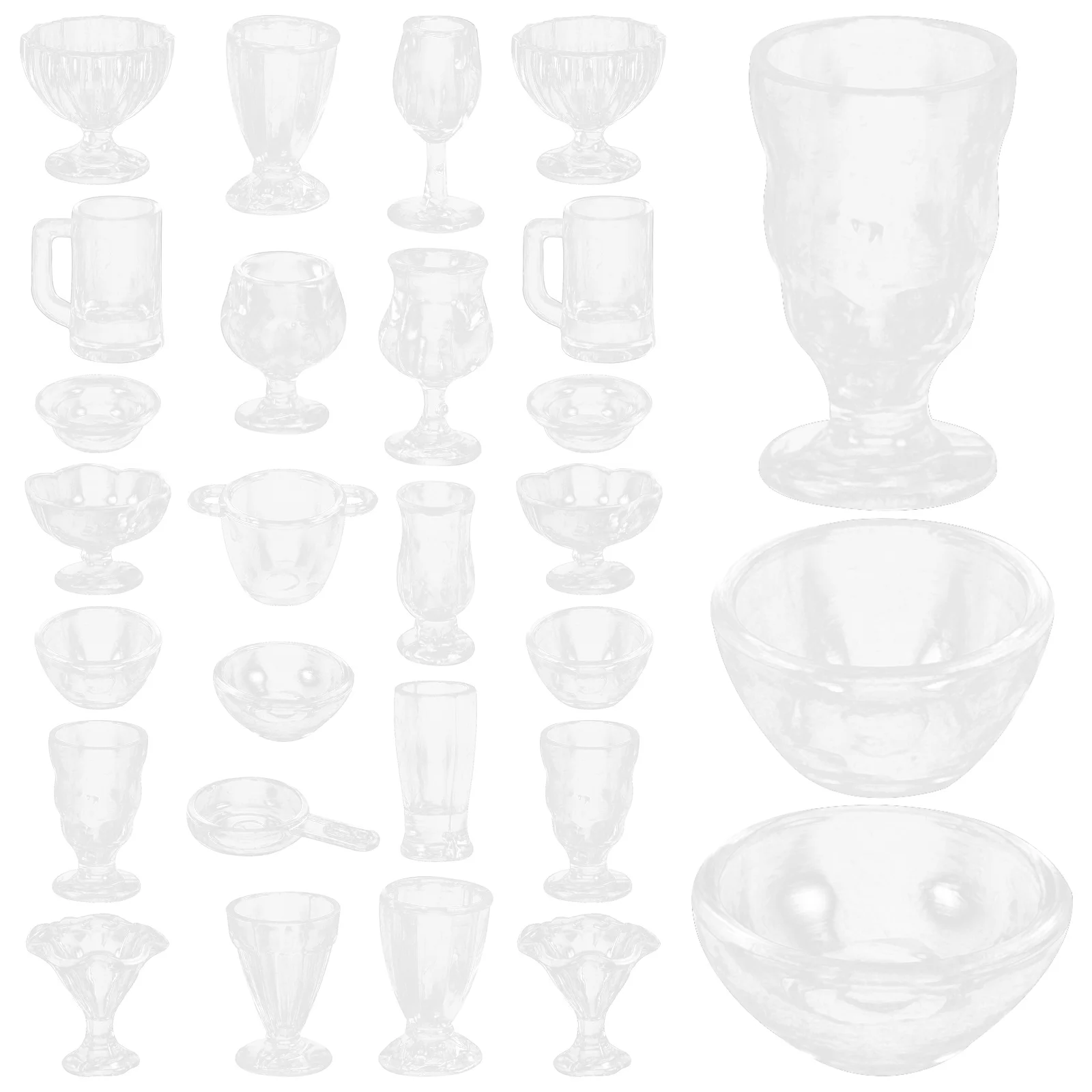 

1 set 1 Set Miniature Dessert Cups House Tableware Elegant Kitchen Accessories For Mini House Micro Landscape Diy Kids Ornament