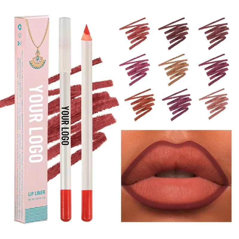 Custom 10colors Smooth Lipliner Waterproof Long Lasting Non-fading Easy To Colored Sexy Lip Countour Makeup Bulk