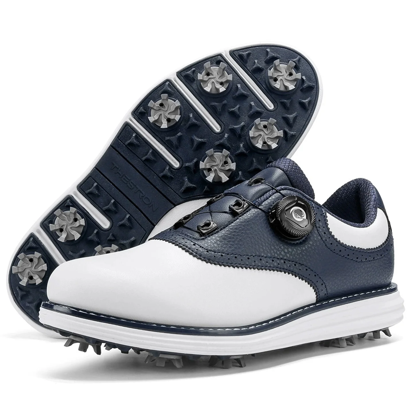 Men's Golf Shoes Athletic Sneakers With BOA Rotating Closure – Non-slip, Removable Spikes, Outdoor Sports & Casual Footwear