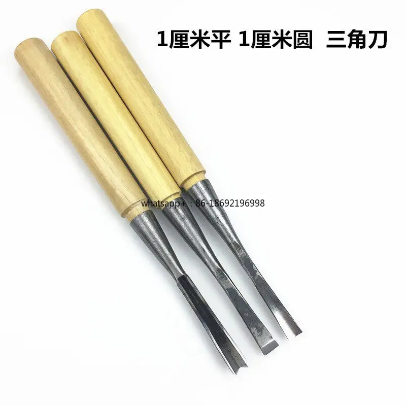 Woodworking Carving  Handmade Wood Carving , Billet Knife FlatRound Triangle 3-piece Set