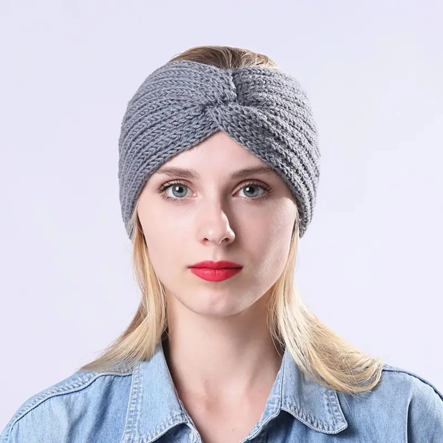 Women's Winter Knitted Knot Headband for Cold Weather - Thermal Twist Design | Stylish Hair Accessory & Christmas Gift
