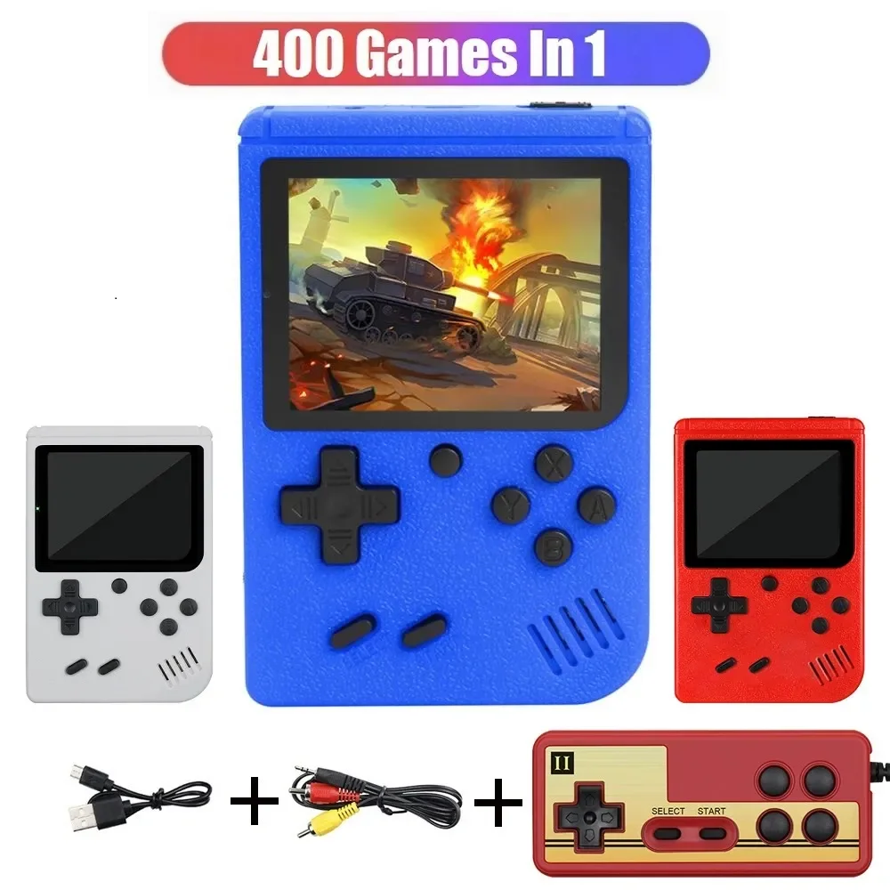 Classic Retro Video Pocket Games Console Lcd Screen Built-in 400 Handheld Portable Mini Game Player for Boy Christmas Gift