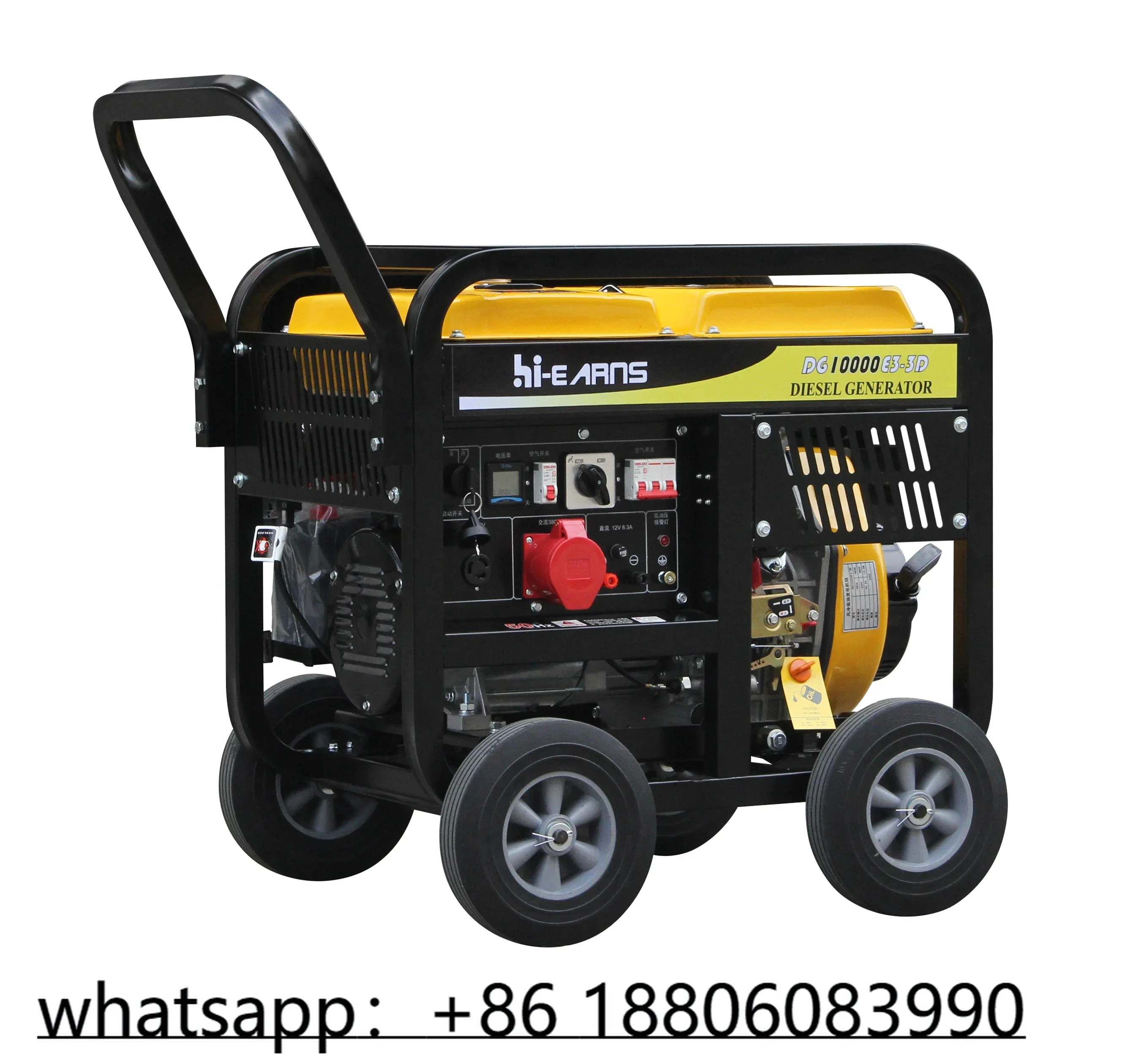 New type 7KW 7.5KW open portable type equal power 195F engine die·sel generator with 10inch wheels and handle