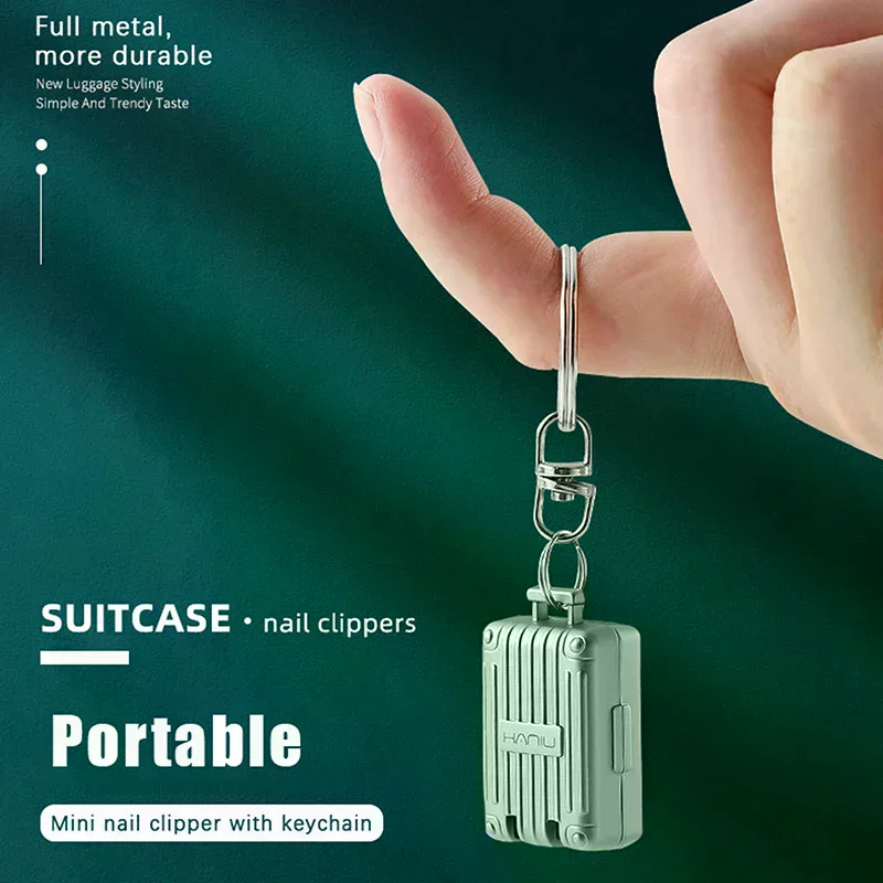 /ACR/Exquisite Luggage Keychain Foldable Nail Cutter Stainless Steel Nail Clippers Rotary Toenail Fingernail Manicure Trimmer