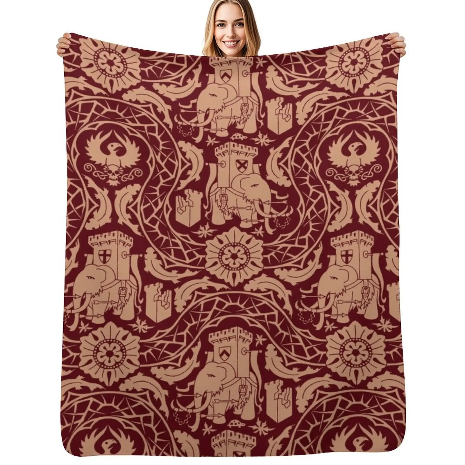 

Battle Mammoths Throw Blanket Durable Warm Blanket for Daily Home Use
